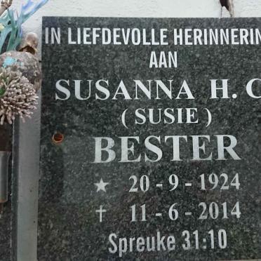 BESTER Susanna H.C. 1924-2014