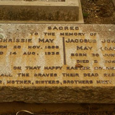 MAY Jacobus Johannes 1864-1951 &amp; Chrissie 1866-1935