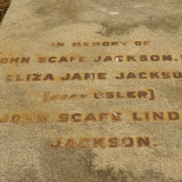 JACKSON John Scafe &amp; Eliza Jane OSLER :: JACKSON John Scafe Lindrea