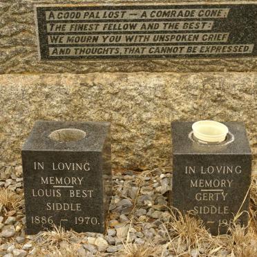 SIDDLE Louis Best 1886-1970 :: SIDDLE Gerty -1985