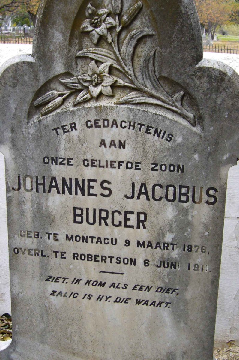 BURGER Johannes Jacobus 1876-1911