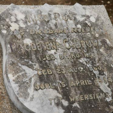 BRUWER Magdelena C. nee DE KOCK 1860-1934