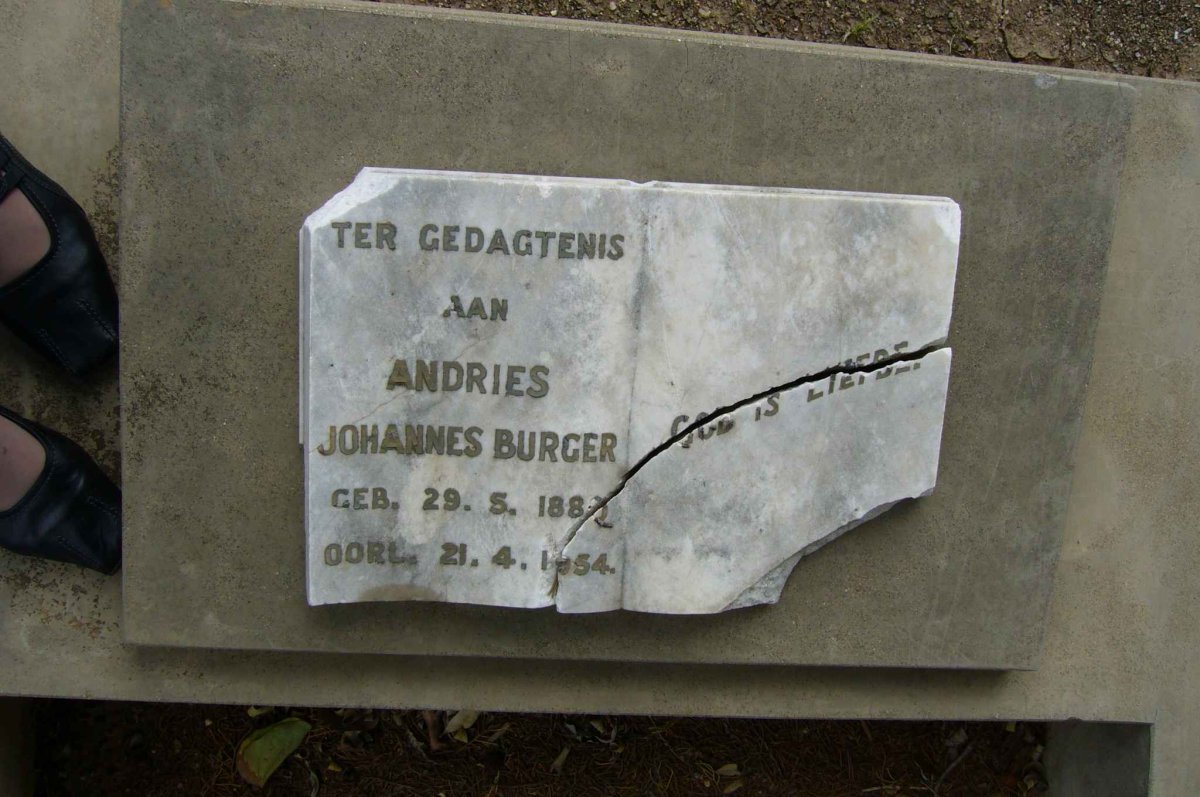 BURGER Andries Johannes 1882-1954