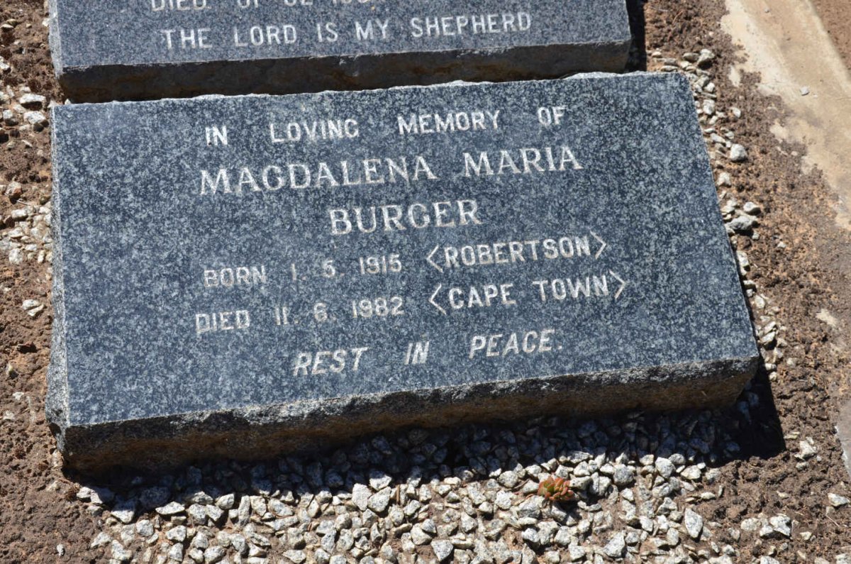 BURGER Magdalena Maria 1915-1982