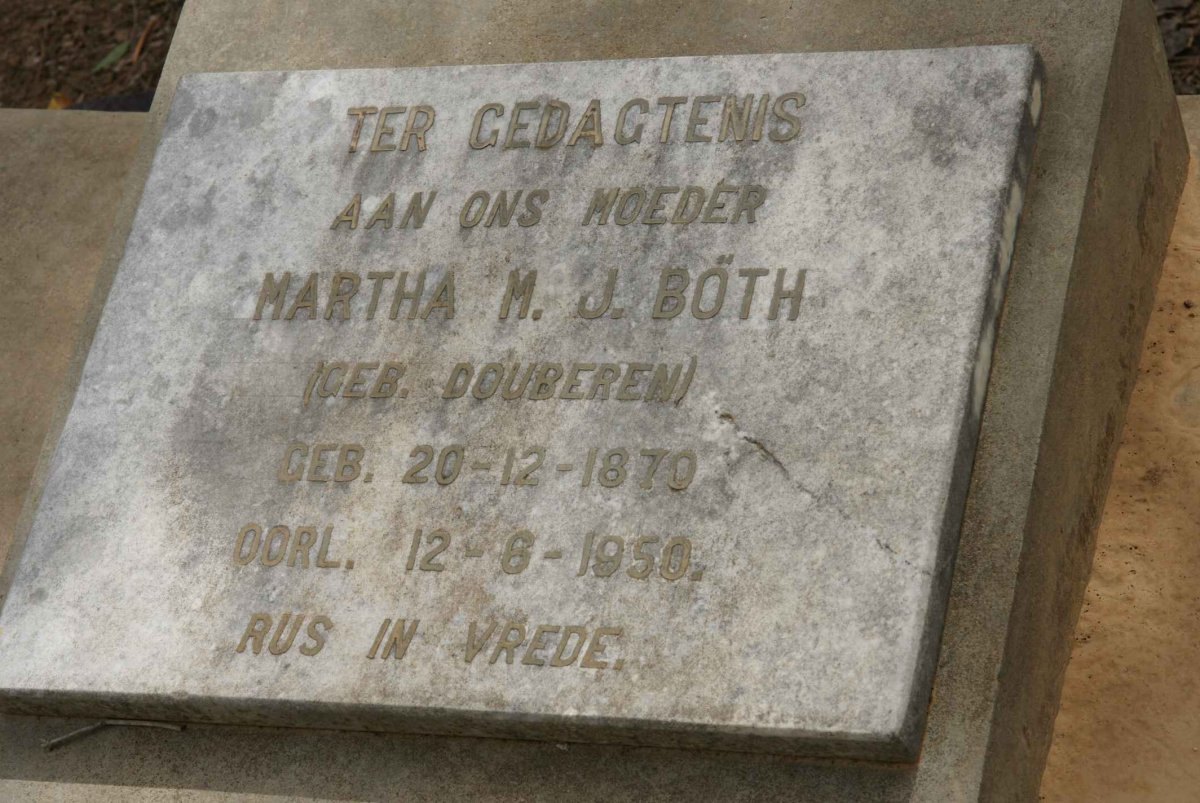 BÖTH Martha M.J. nee DOUBEREN 1870-1950
