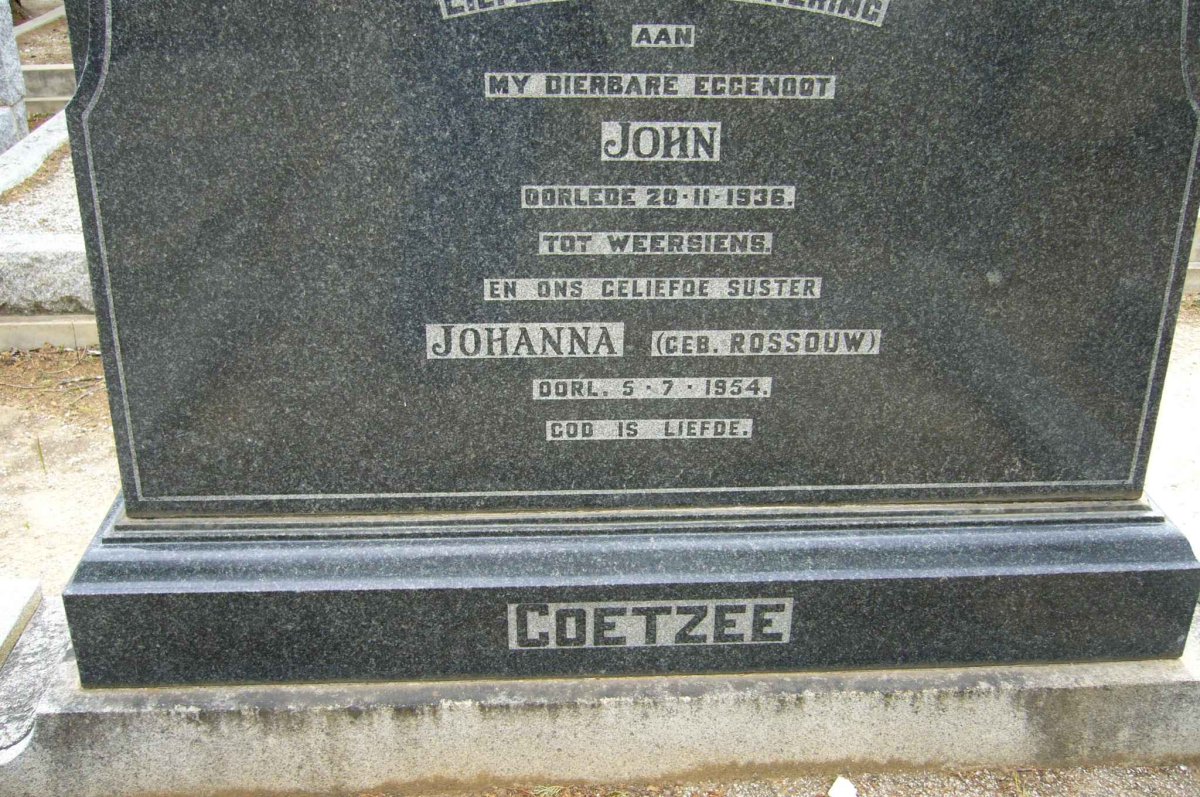 COETZEE John -1936 &amp; Johanna ROSSOUW -1954