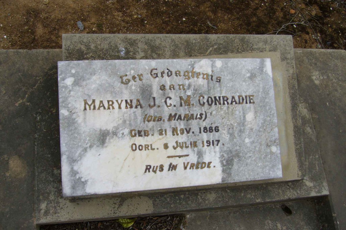 CONRADIE Maryna J.C.M. nee MARAIS 1886-1917