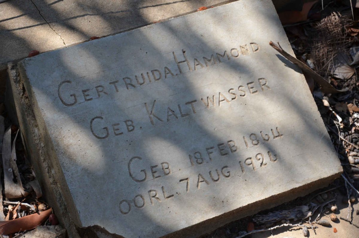 HAMMOND Gertruida nee KALTWASSER 1864-1926