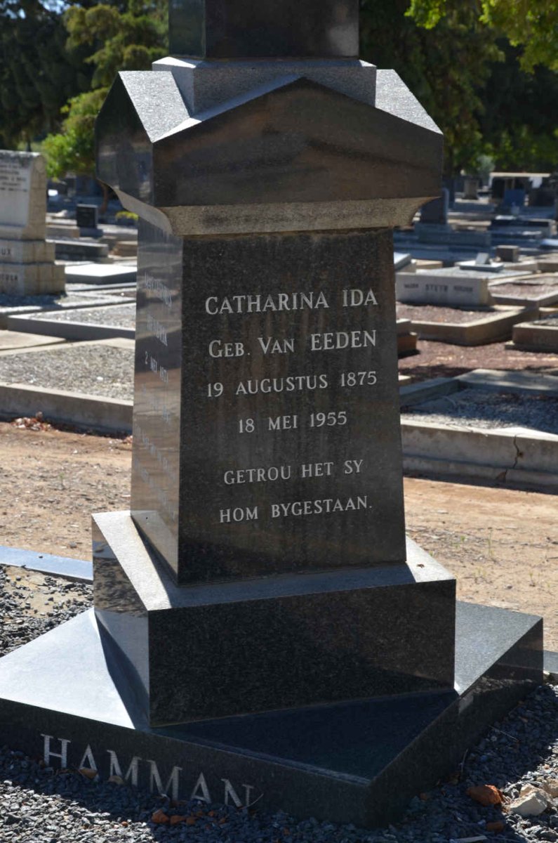 HAMMAN Marthinus Hendrik 1874-1947 &amp; Catharina Ida VAN EEDEN 1875-1955