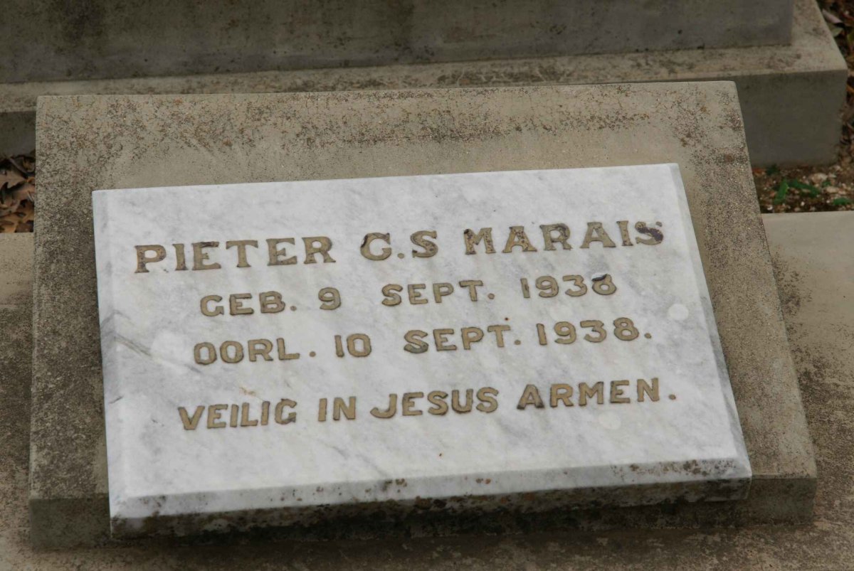 MARAIS Pieter G.S. 1938-1938