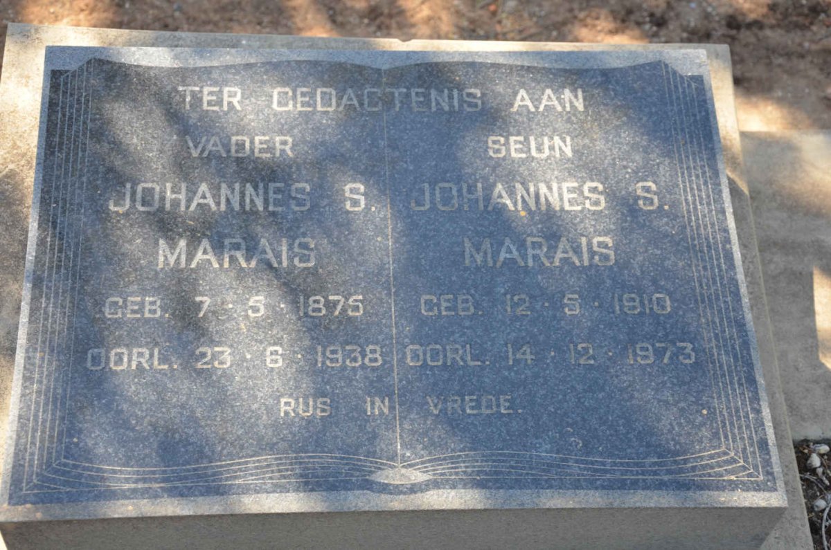 MARAIS Johannes S. 1875-1938 :: MARAIS Johannes S. 1910-1973