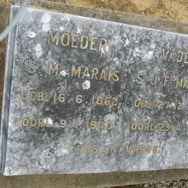 MARAIS S.J.F. 1857-1933 &amp; S.M. 1862-1943