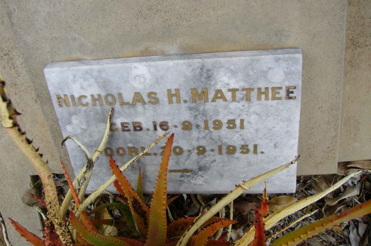 MATTHEE Nicholas H. 1951-1951