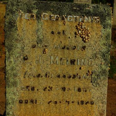 MEIRING P.J. nee CLAASSEN 1857-1920