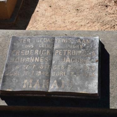 MARAIS Frederick Johannes 1877-1942 &amp; Petronella Jacoba 1879-1944