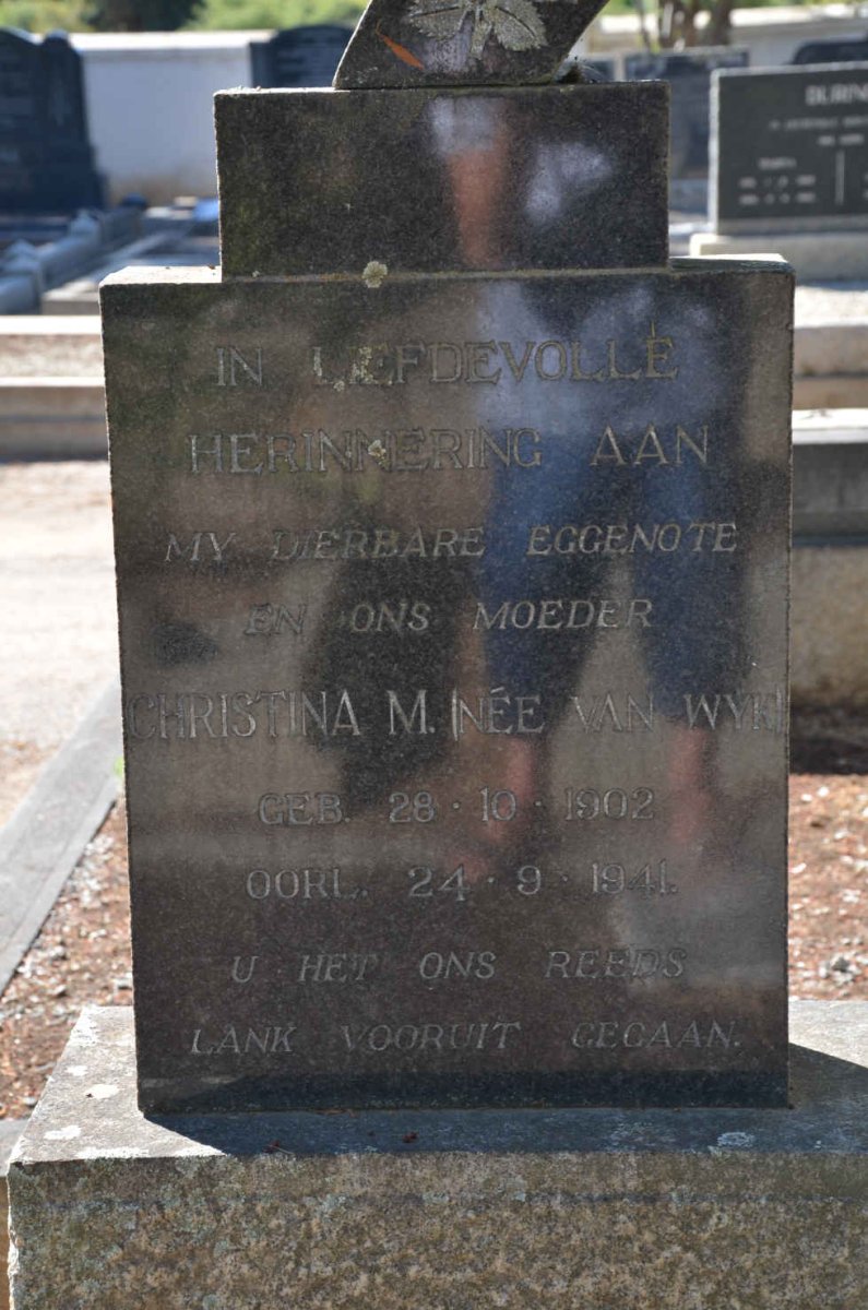 MEYER Christina M. nee VAN WYK 1902-1941