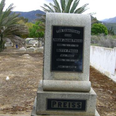 PREISS Johan Jacob -1937 &amp; Betty PRICE -1932