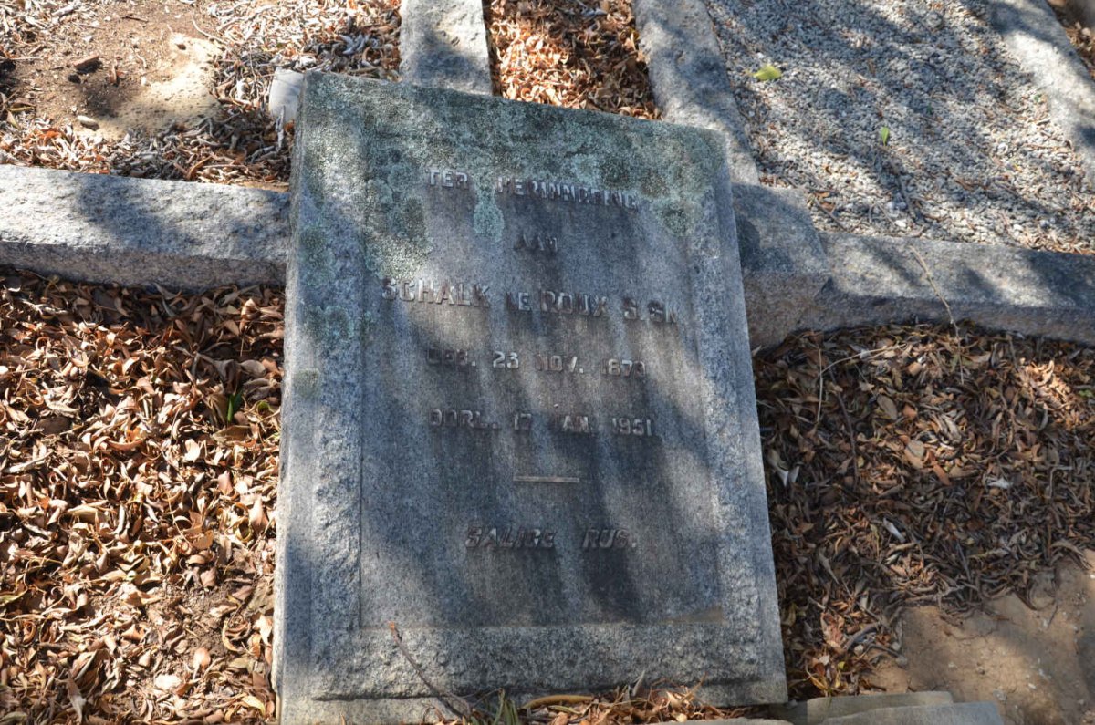 ROUX Schalk, le 1879-1951
