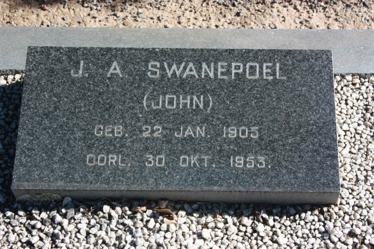 SWANEPOEL J. A. 1905-1953