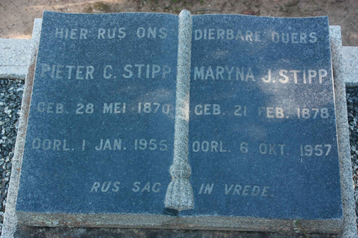 STIPP Pieter C. 1870-1955 &amp; Maryna J. 1878-1957