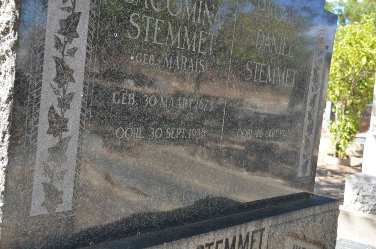 STEMMET Jakobus Daniel 1870-1948 &amp; Adriana Jacomina MARAIS 1873-1938