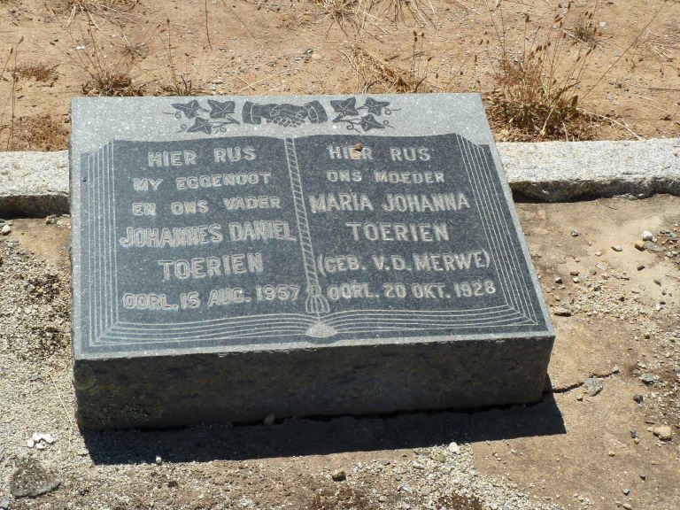 TOERIEN Johannes Daniel -1957 &amp; Maria Johanna V.D. MERWE -1928