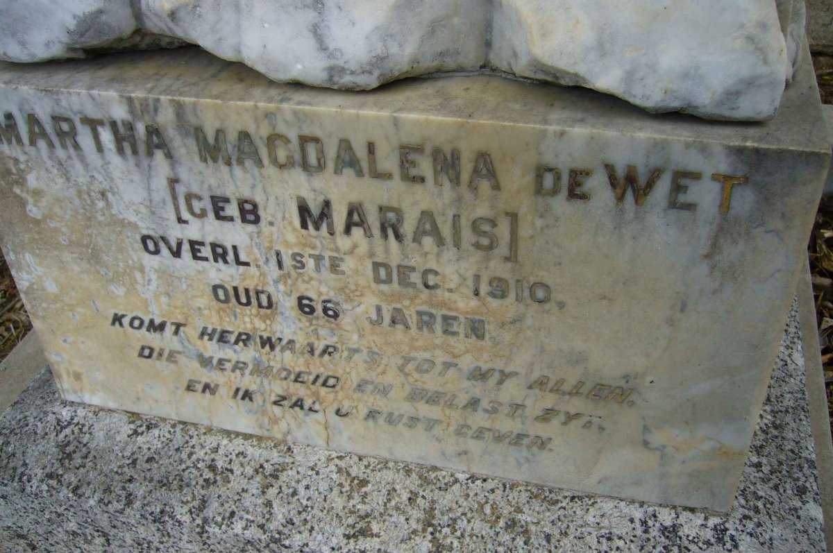 WET Martha Magdalena, de nee MARAIS -1910