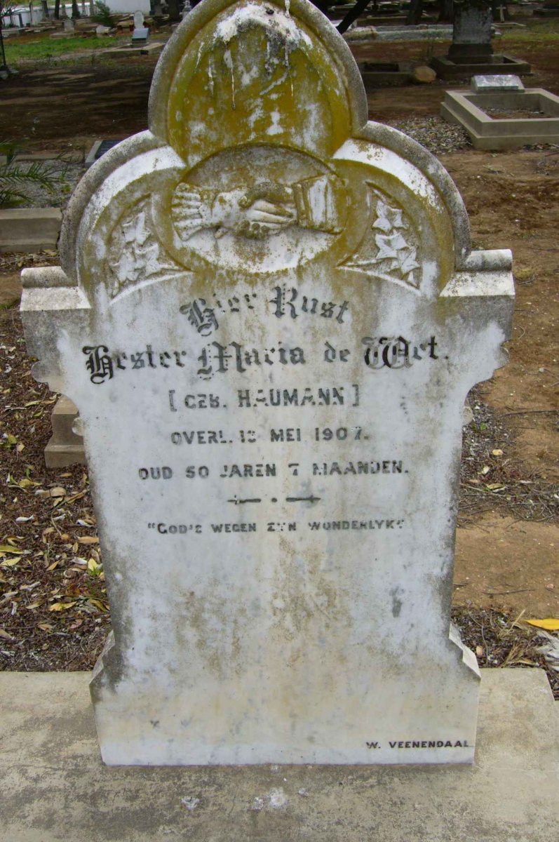 WET Hester Maria, de nee HAUMANN -1907