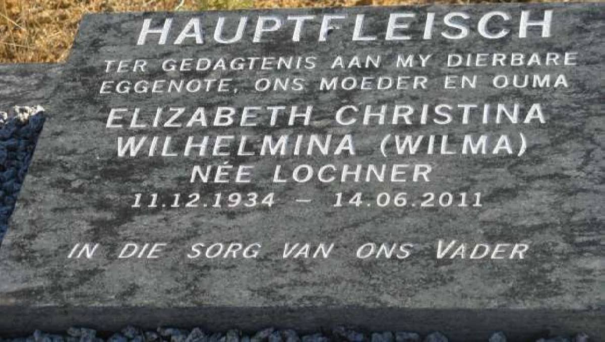 HAUPTFLEISCH Elizabeth Christina Wilhelmina nee LOCHNER 1934-2011