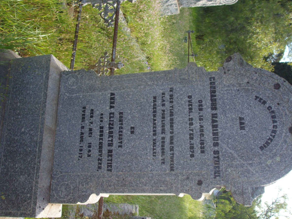STUCKI Conradus Marinus 1839-1878 &amp; Anna Elizabeth BROEKHUYZEN 1843-1917