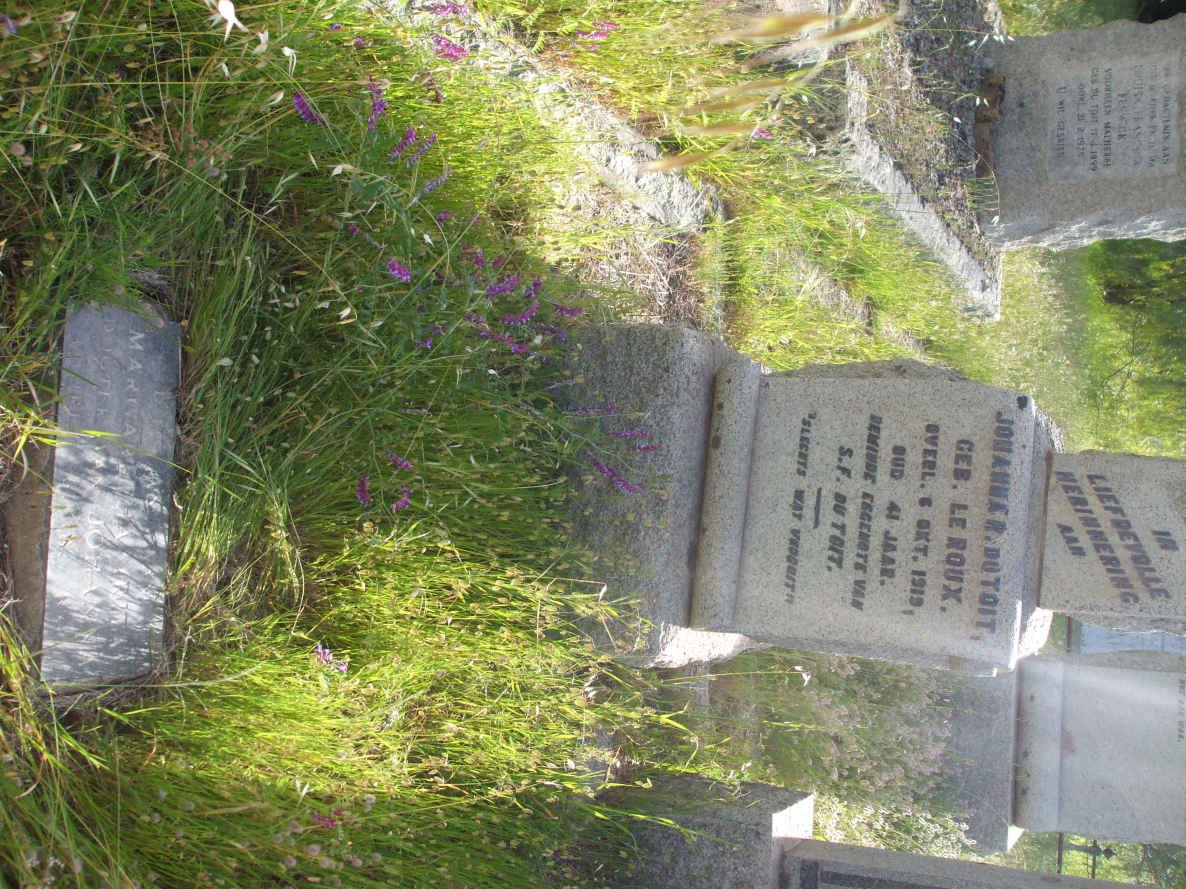 TOIT Johanna R., du nee LE ROUX -1919 :: DU TOIT Margaretha  -1?88