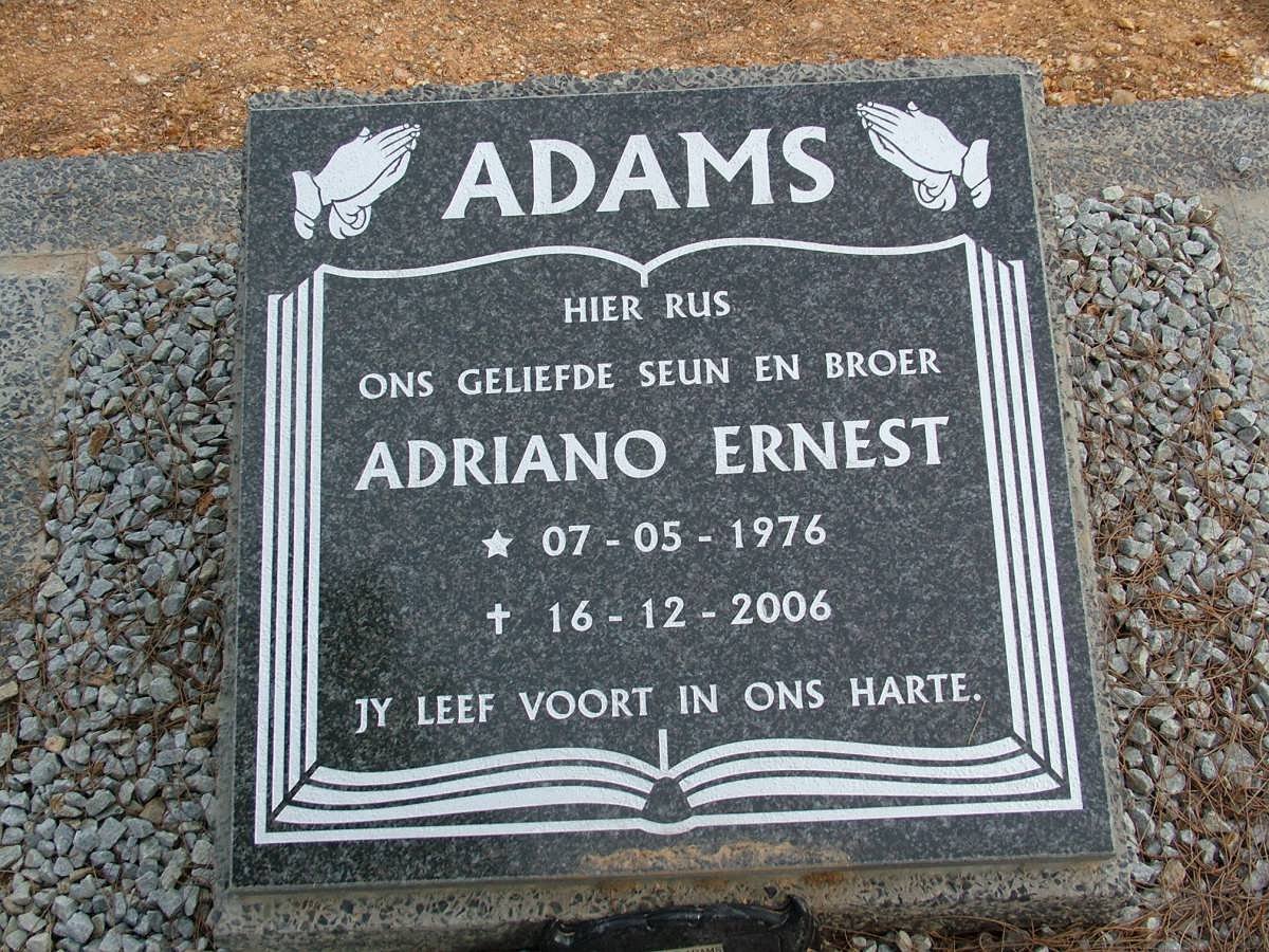 ADAMS Adriano Ernest 1976-2006