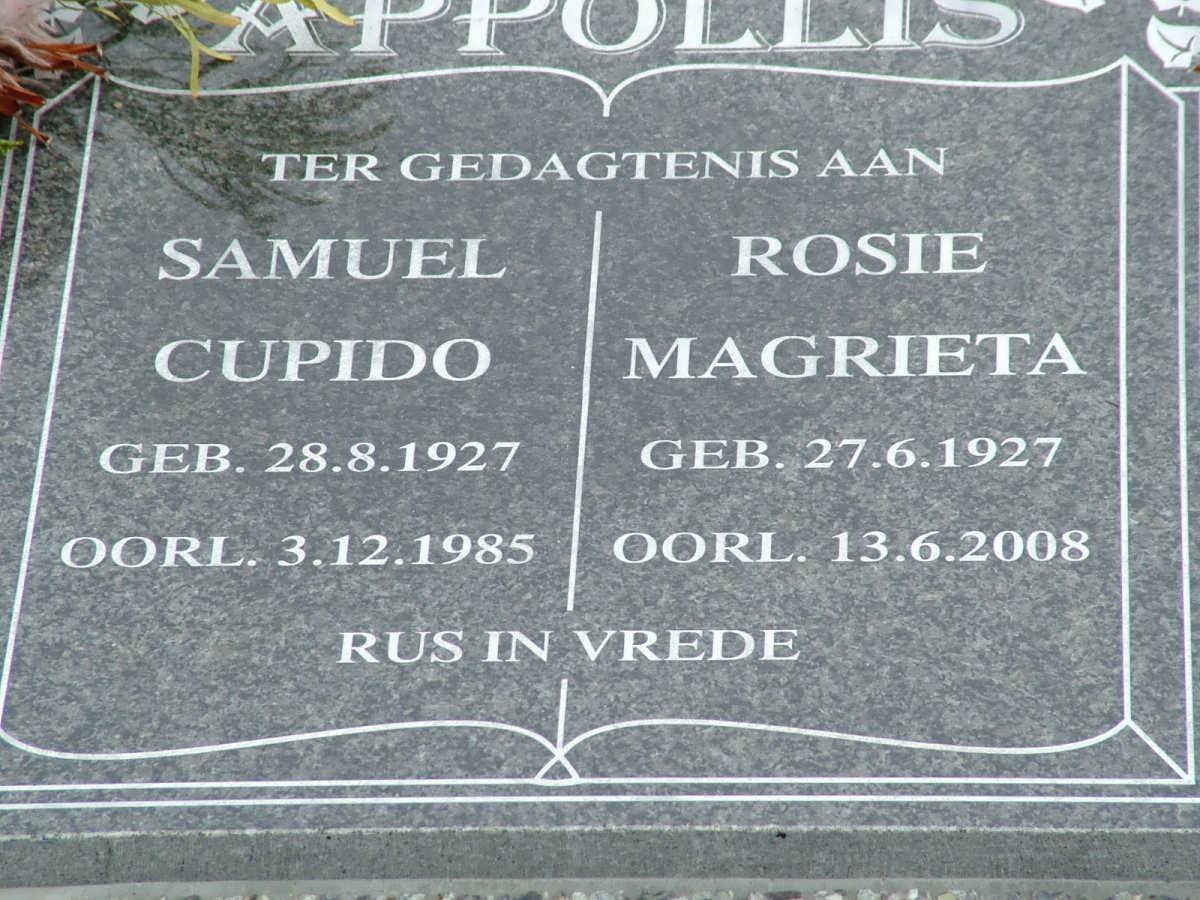 APPOLLIS Samuel Cupido 1927-1985 &amp; Rosie Magrieta 1927-2008