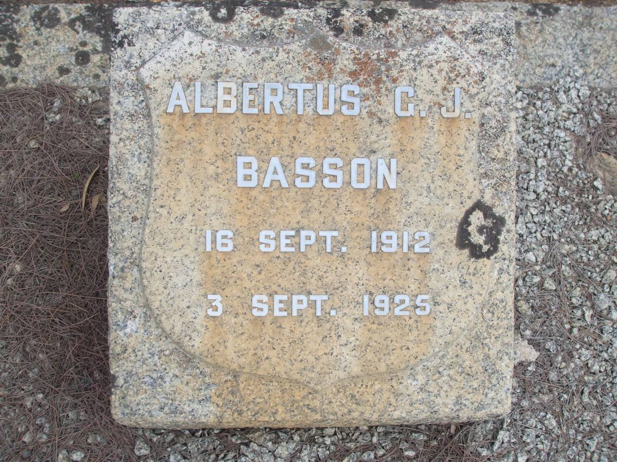BASSON Albertus G.J. 1912-1925