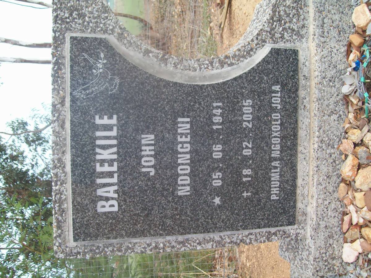BALEKILE John Ndongeni 1941-2005