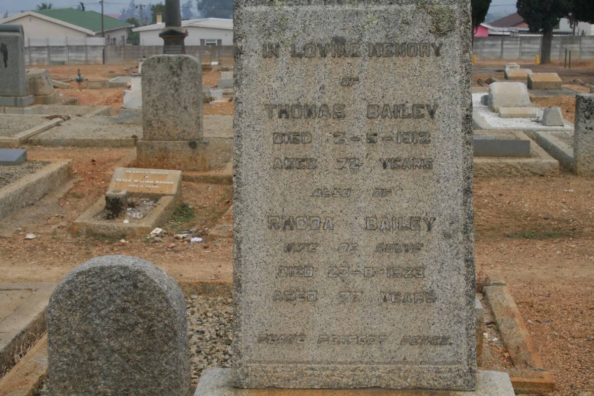 BAILEY Thomas -1912 &amp; Rhoda -1923