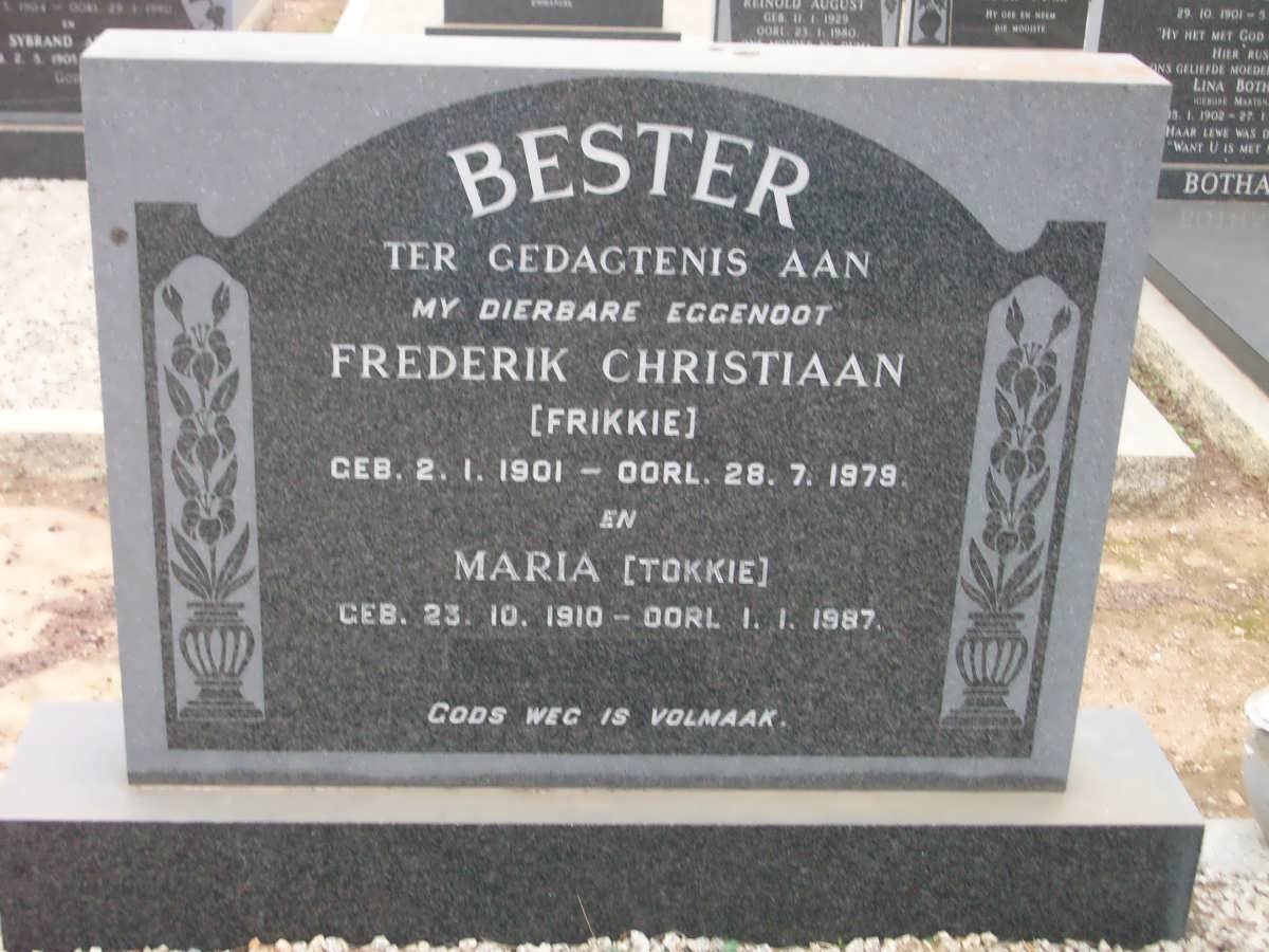 BESTER Frederik Christiaan 1901-1979 &amp; Maria 1910-1987