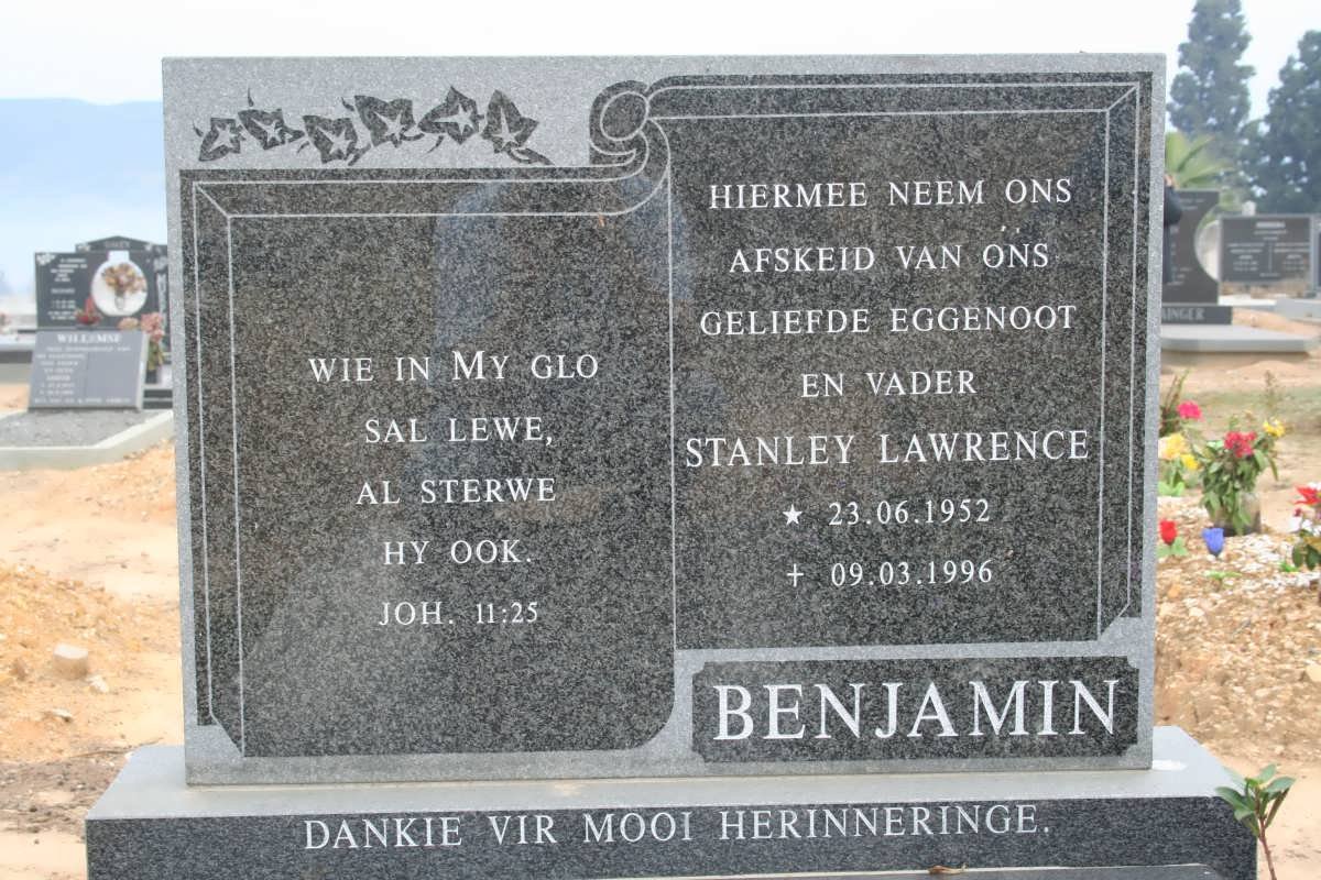 BENJAMIN Stanley Lawrence 1952-1996