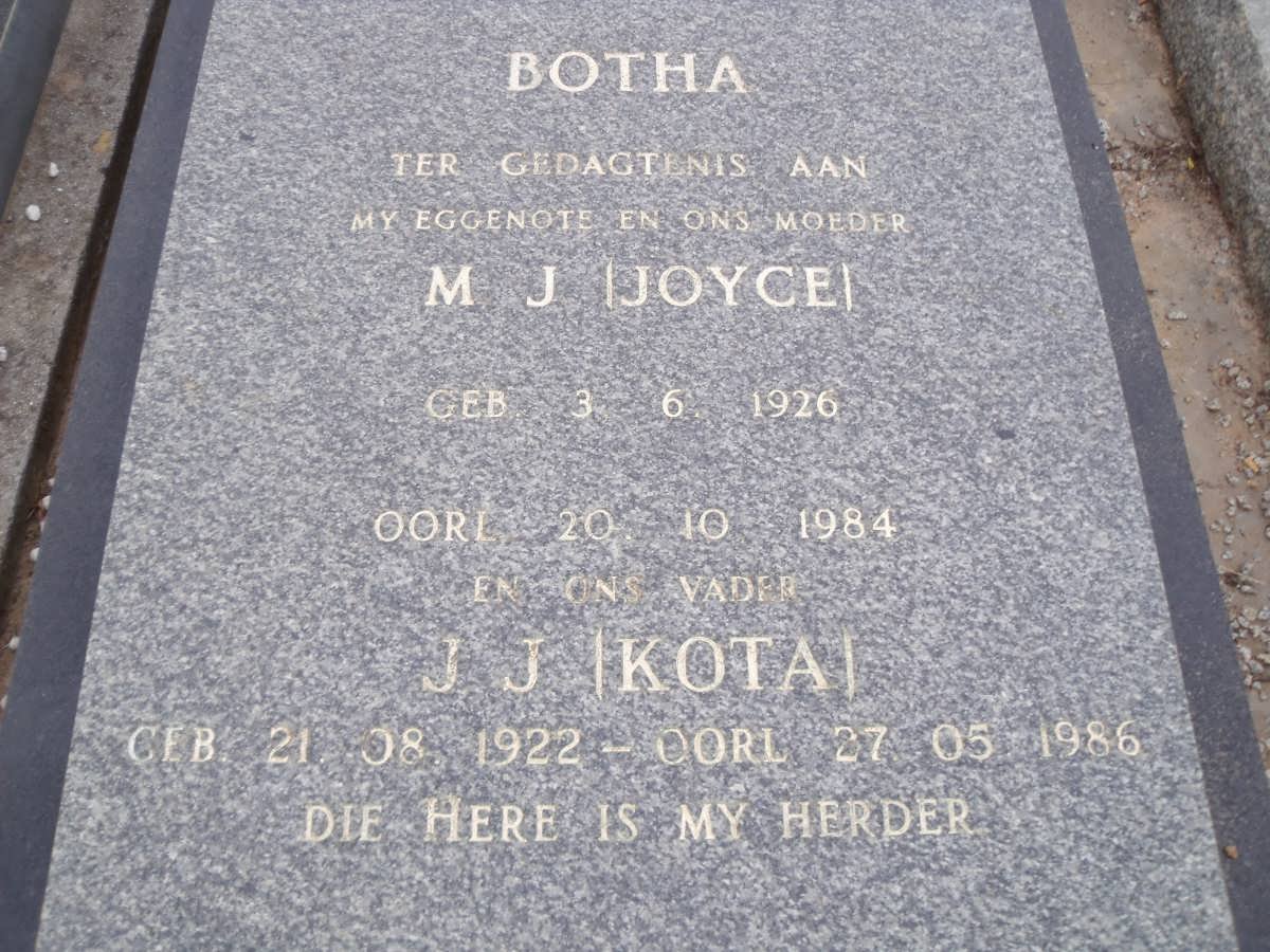 BOTHA J.J. 1922-1986 &amp; M.J. 1926-1984