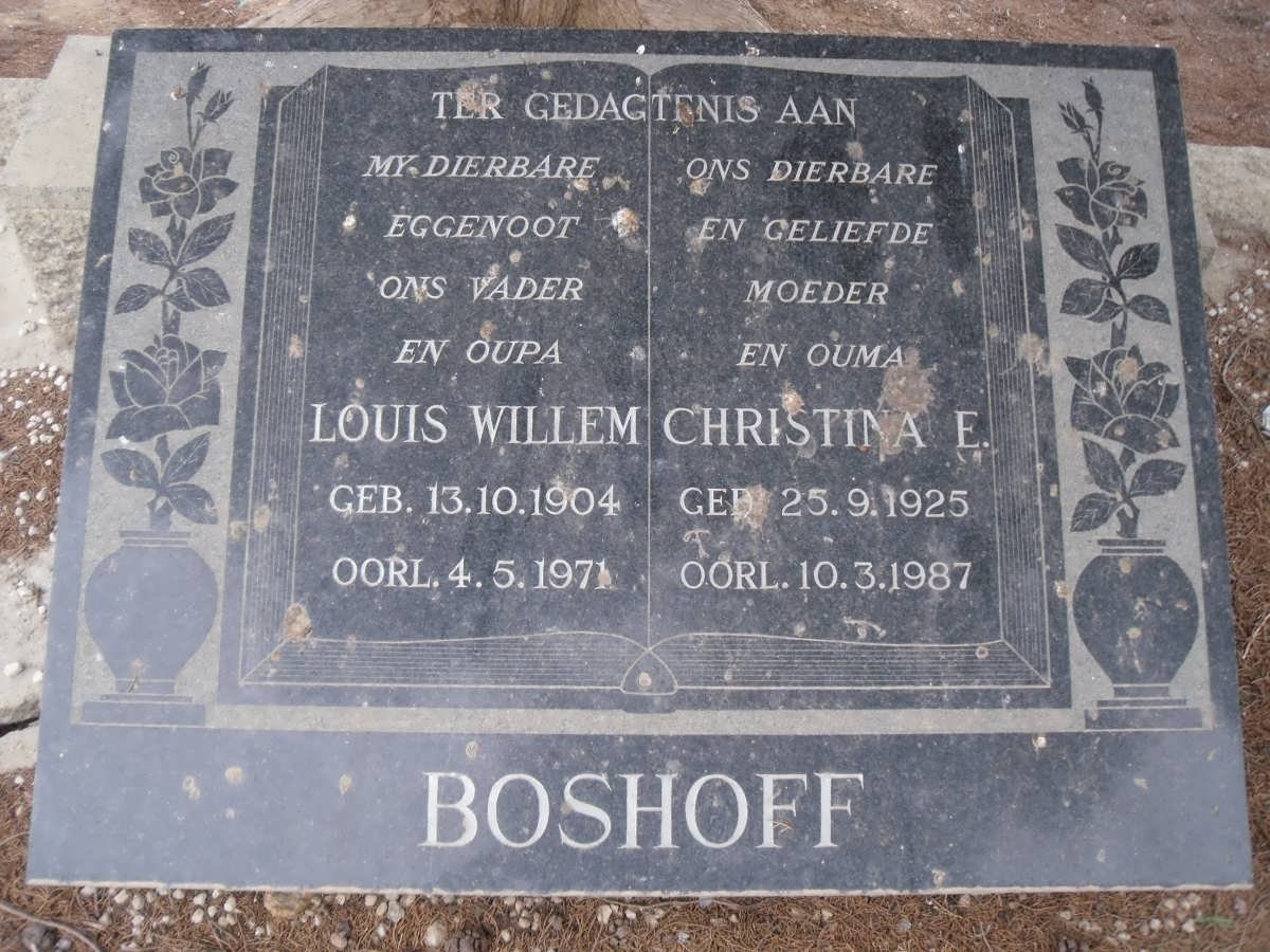 BOSHOFF Louis Willem 1904-1971 &amp; Christina E. 1925-1987