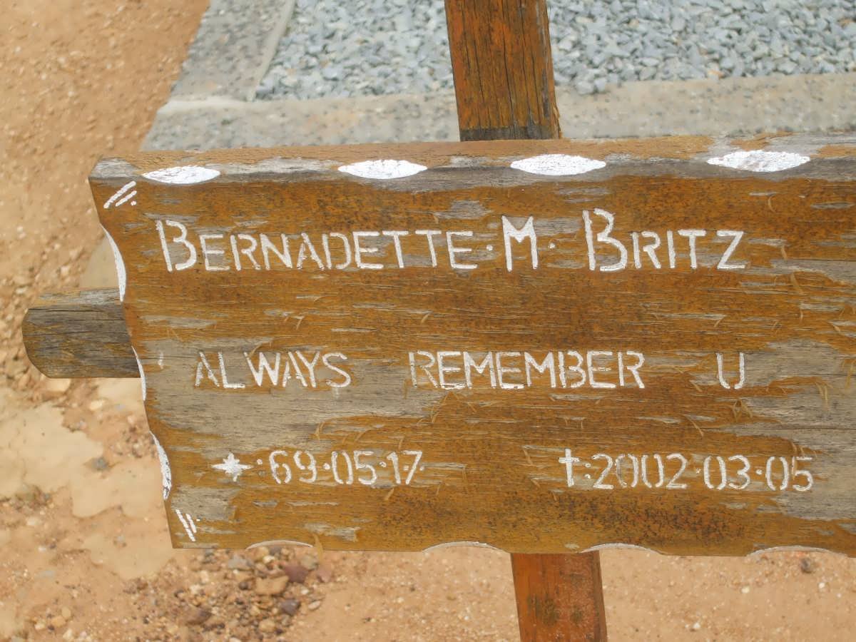BRITZ Bernadette M. 1969-2002