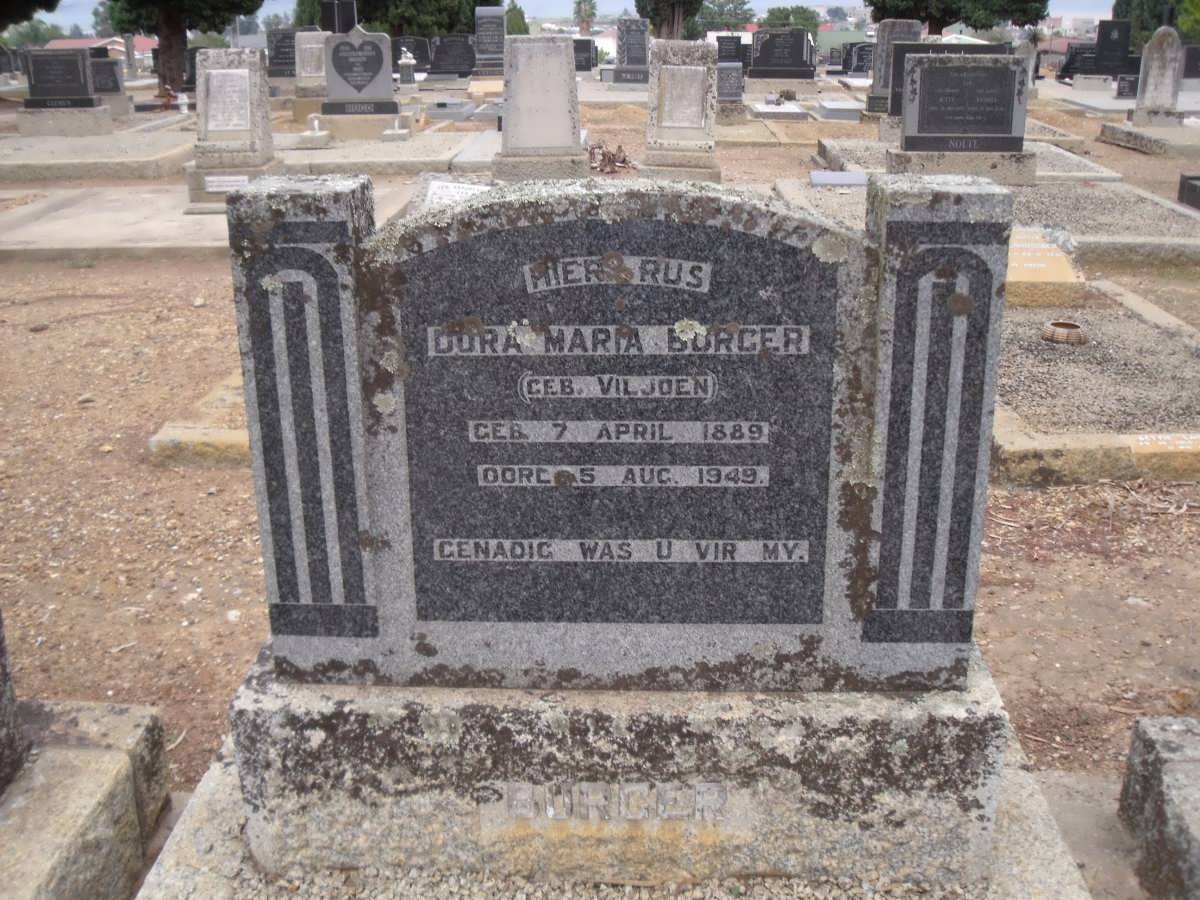 BURGER Dora Maria nee VILJOEN 1889-1949
