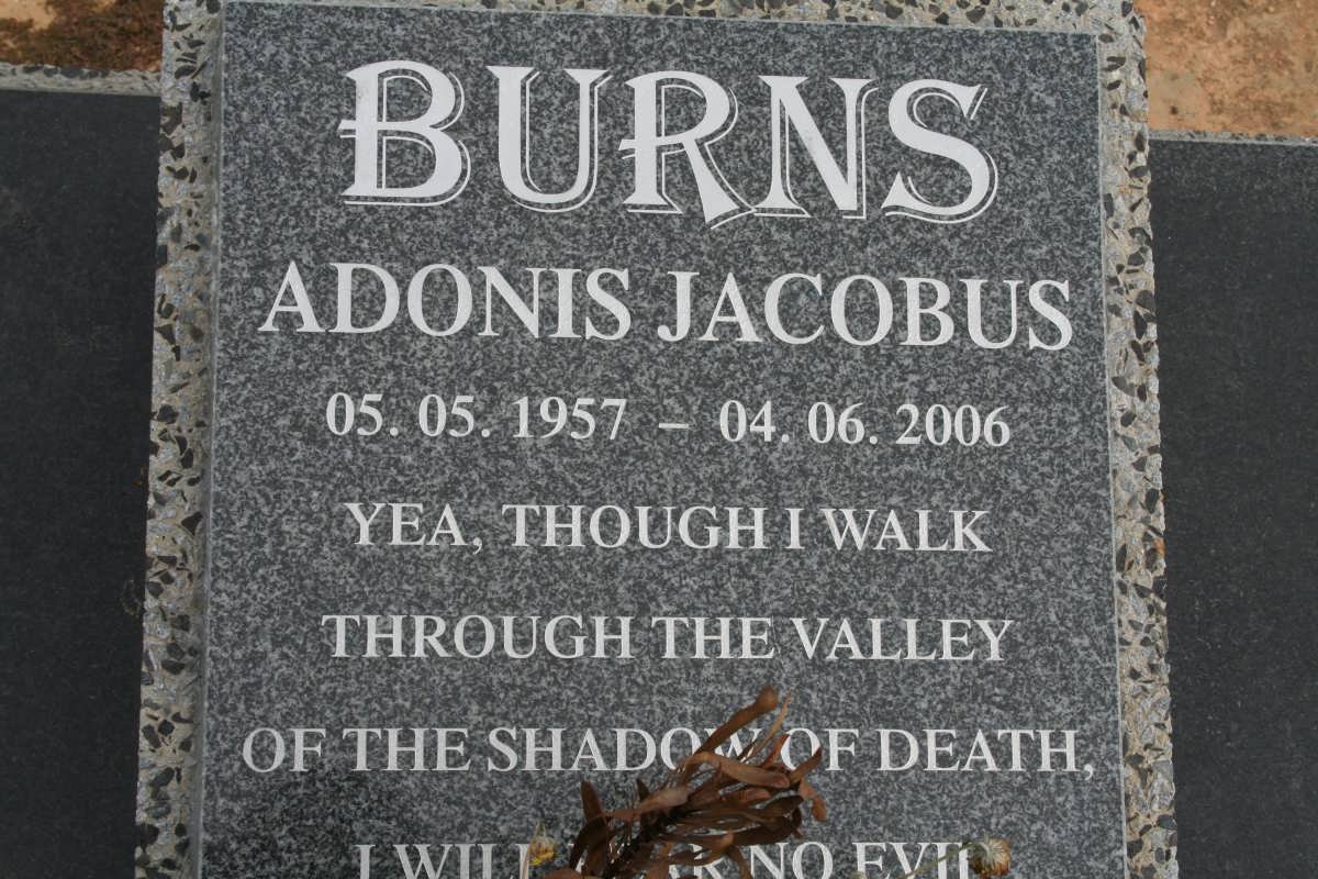 BURNS Adonis Jacobus 1957-2006