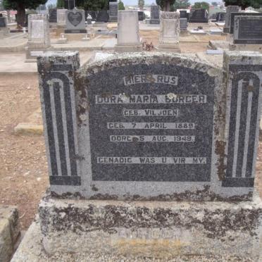BURGER Dora Maria nee VILJOEN 1889-1949