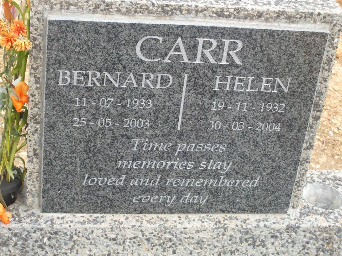 CARR Bernard 1933-2003 &amp; Helen 1932-2004