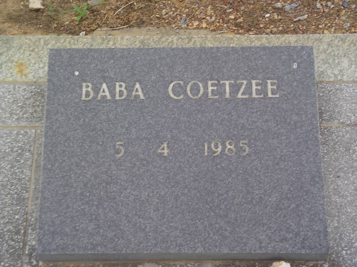 COETZEE Baba 1985