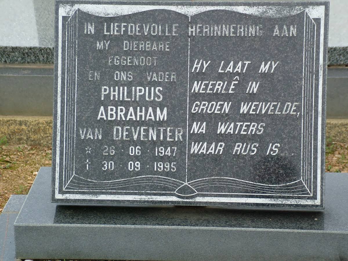 DEVENTER Philipus Abraham, van 1947-1995