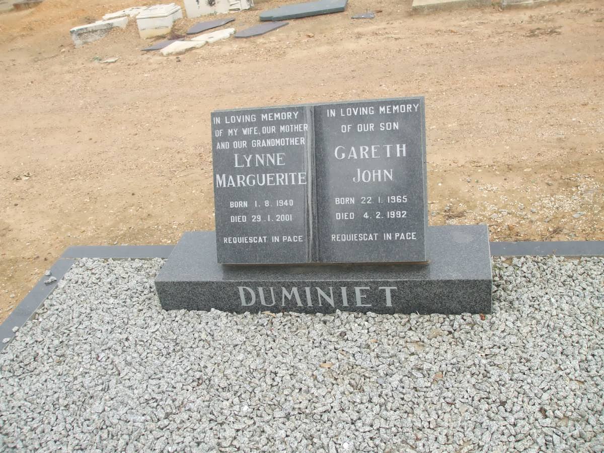 DUMINIET Lynne Marguerite 1940-2001 :: DUMINIET Gareth John 1965-1992
