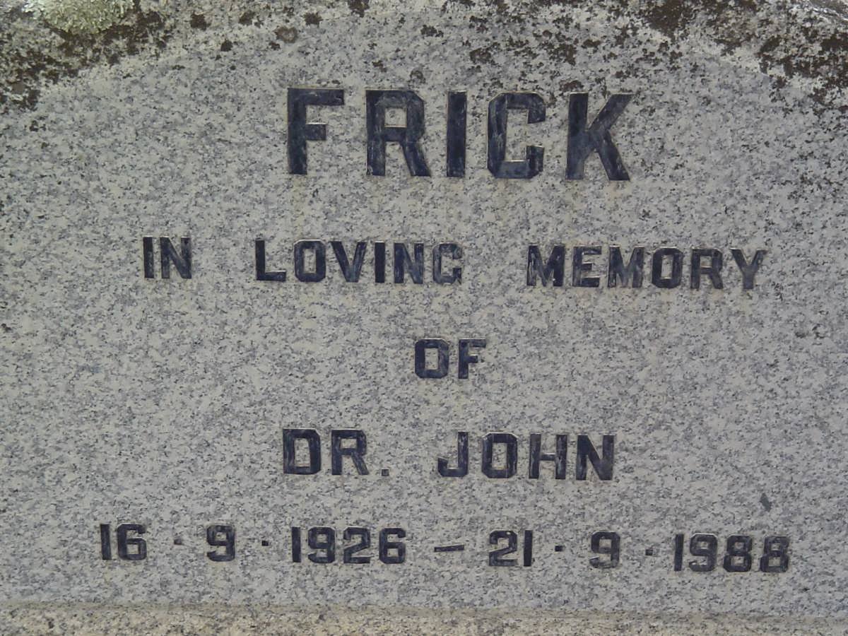 FRICK John 1926-1988