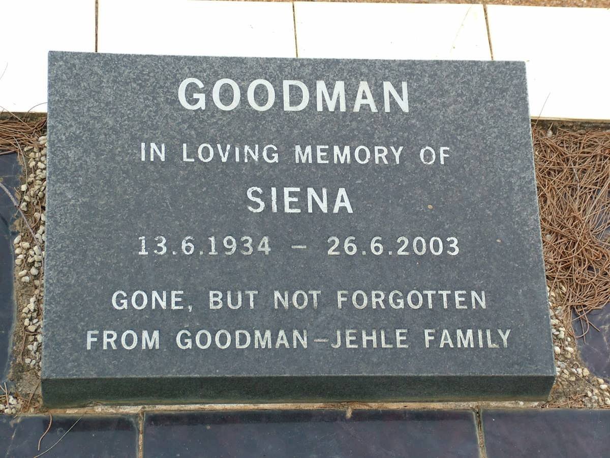 GOODMAN Siena 1934-2003